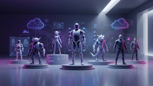 AI action figure creation showing custom collectible figures generated with artificial intelligence