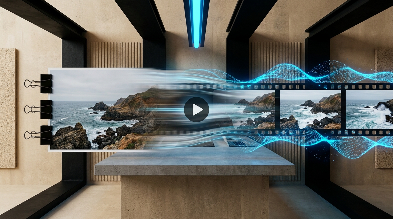AI video generator from image workflow showing a still photo being transformed into motion video