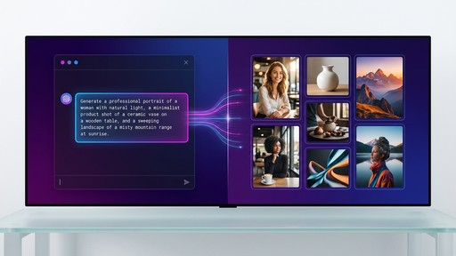 ChatGPT photo prompt workflow showing text transforming into professional AI-generated photography