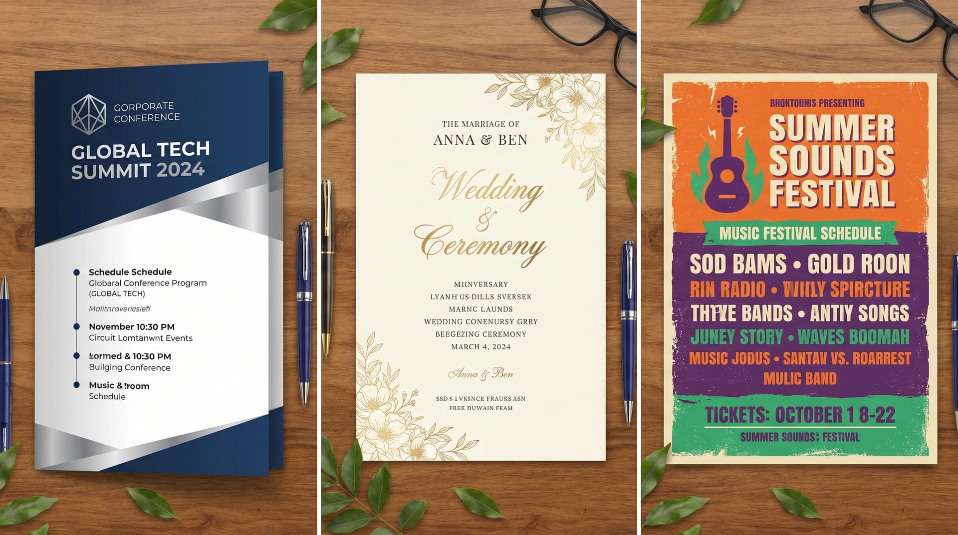 Comparison of different event program types and formats