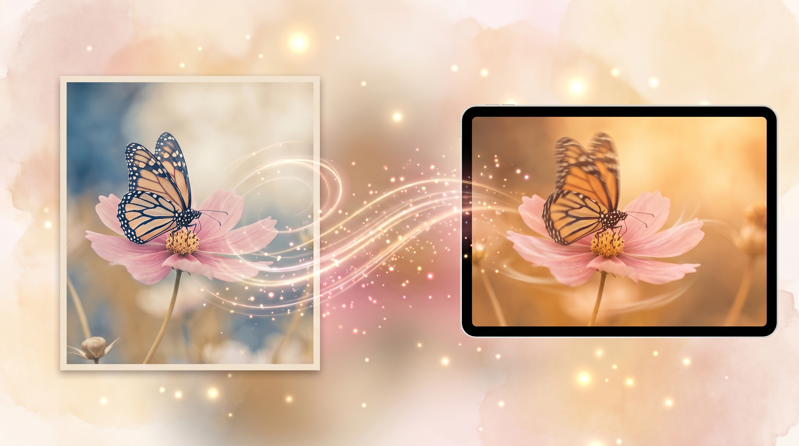 AI image to video animation process showing a static photo transforming into a cinematic video clip