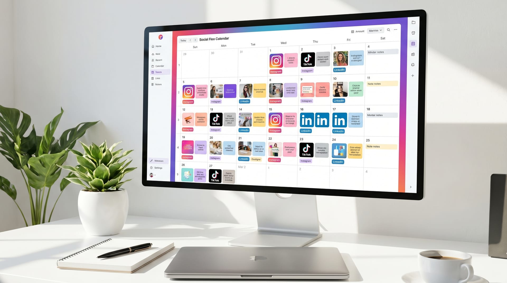 Social media content calendar template cover