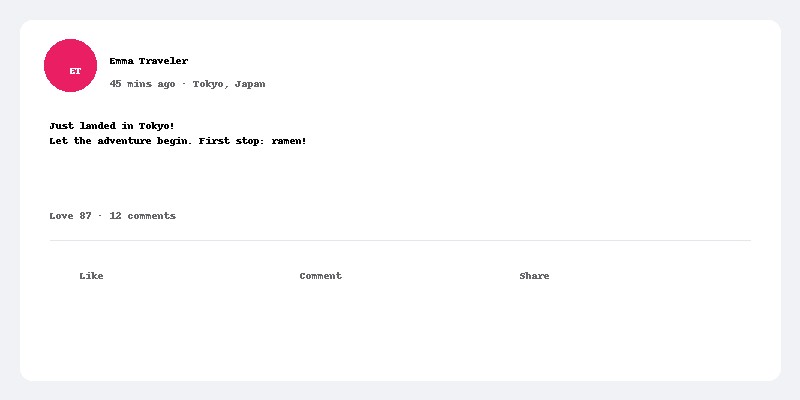 Example of a fake Facebook status update mockup