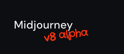 Midjourney V8 Alpha UI display showing the version badge