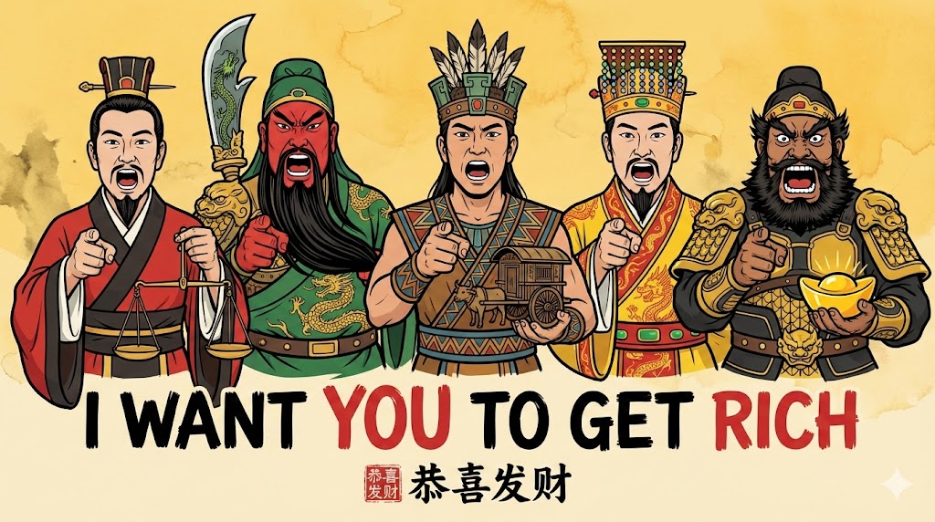 Five Great Gods of Wealth - Chinese New Year AI Art Collection