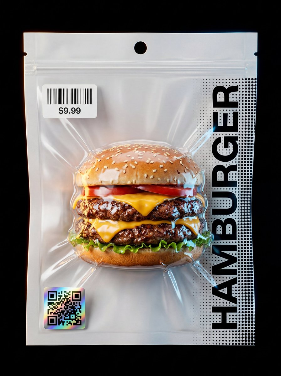 Vacuum sealed object with intense textural details in studio lighting