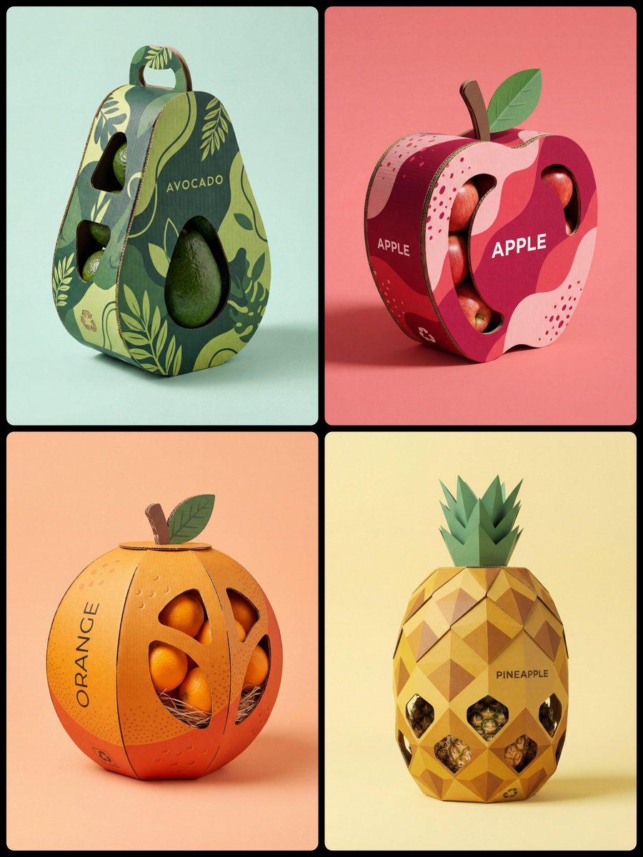 Creative fruit packaging made from corrugated cardboard
