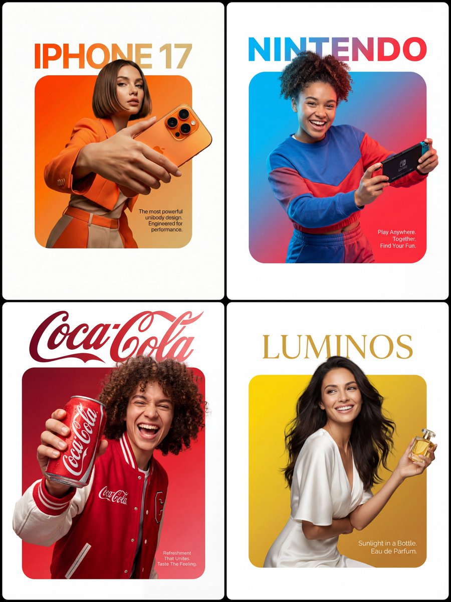 High-end product advertisement with symmetrical rounded square frame