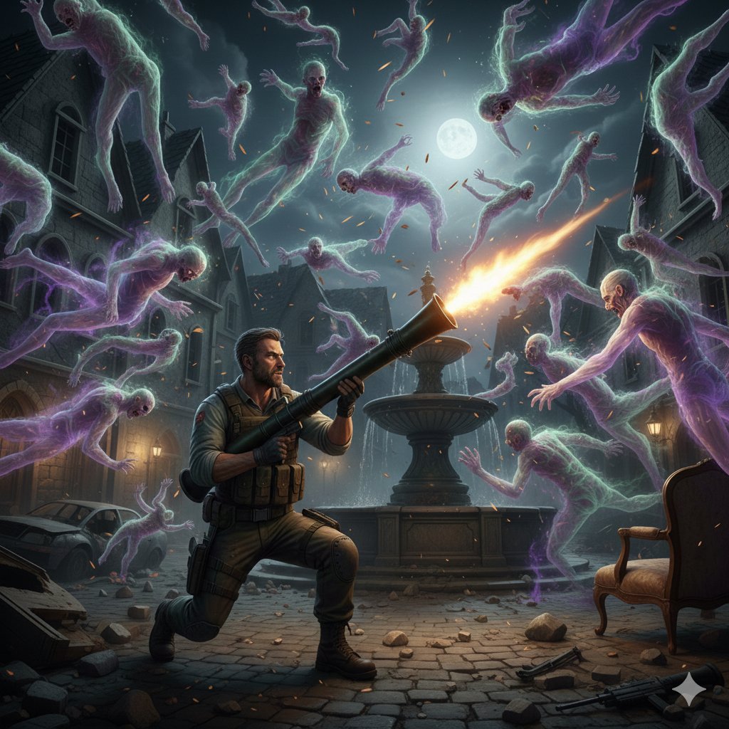 Resident Evil Rocket Launcher with Ethereal Mobs