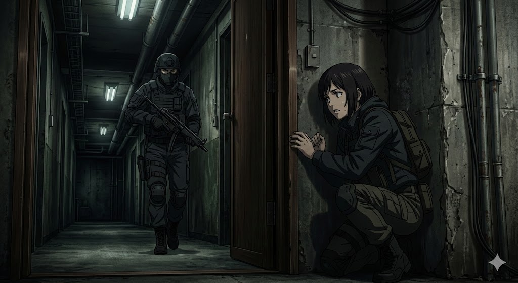 Anime Stealth Scene with Keystoning Angle