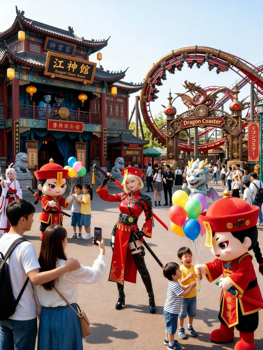 Amusement Park Prompt Template for Character Placement