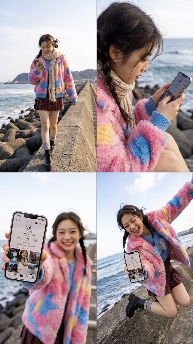 Nano Banana Pro 2x2 Grid Phone Screen Replacement JSON Prompt