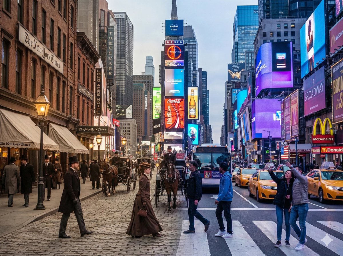 Times Square Time-Blend Split-Screen