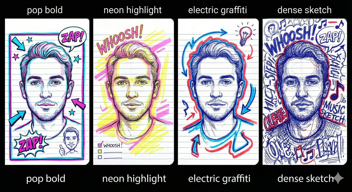 Chaotic Student Doodle Sketch Prompt