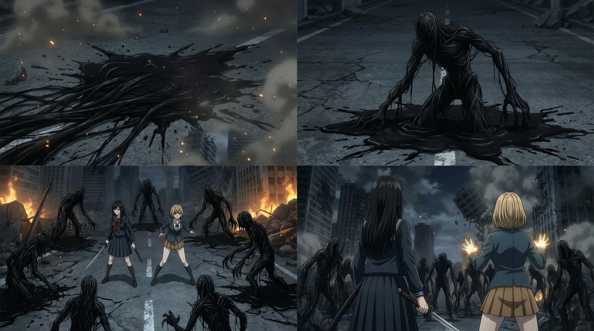 2000s OVA Style High School Girl Monster Hunt