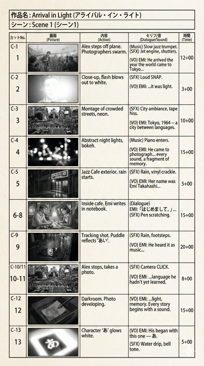 E-Konte (Japanese Storyboard) Generation