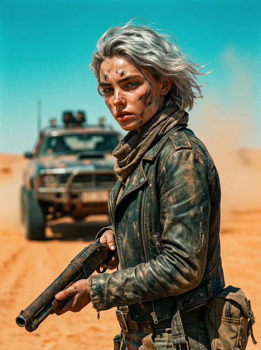 Cinematic Wasteland Survivor Portrait (Mad Max Style)