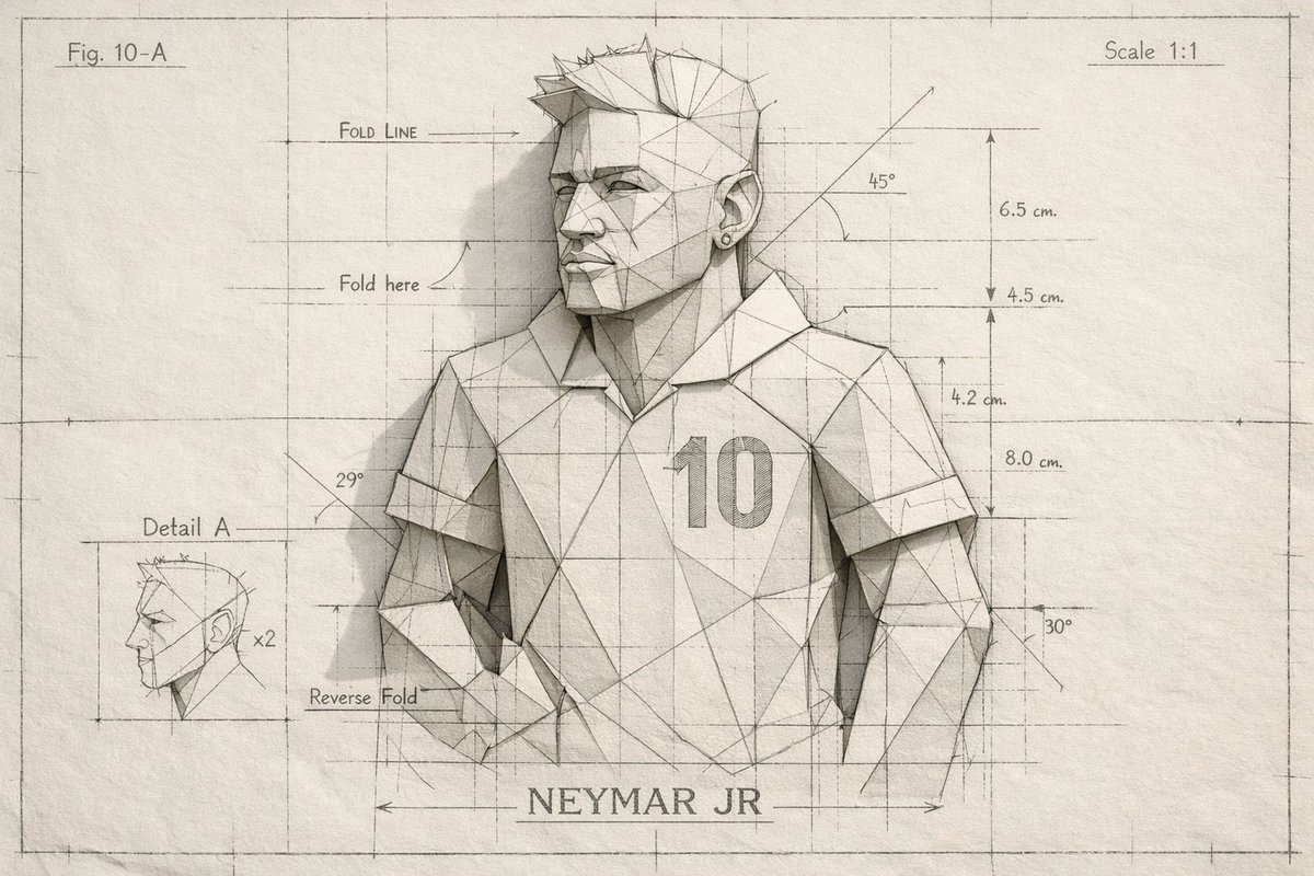 Blueprint Illustration of Neymar JR - 1