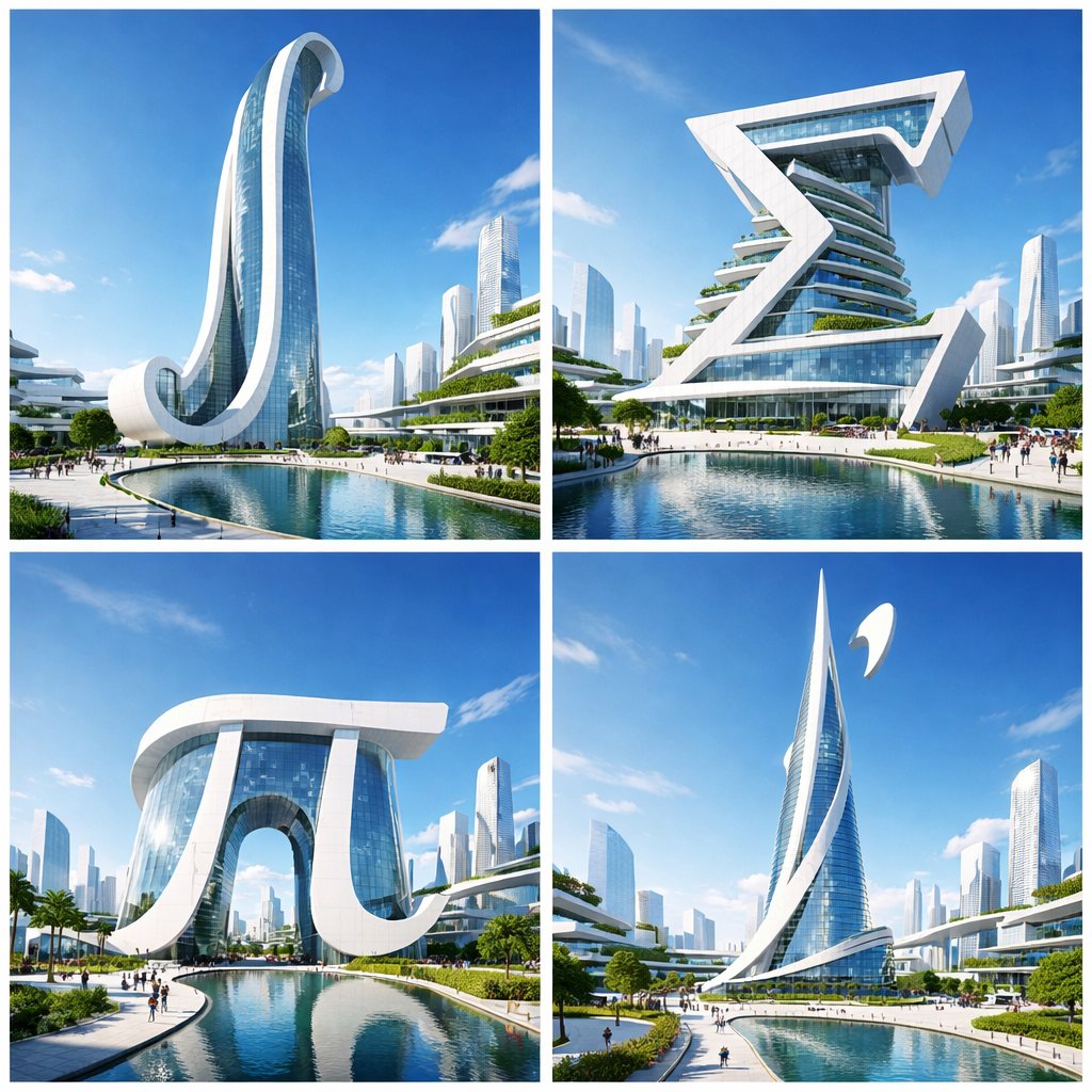 Calculus Symbols as Futuristic Architecture - 1