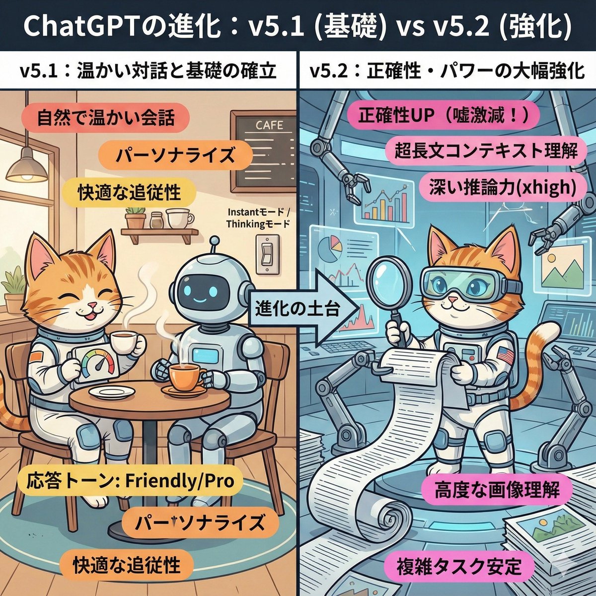 ChatGPT v5.1 vs v5.2 Evolution Infographic Prompt - 1