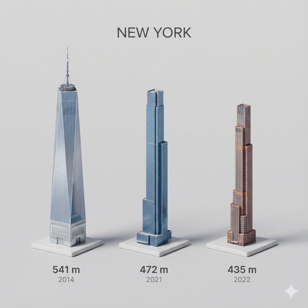 City tallest buildings 3D cartoon showcase prompt - 1