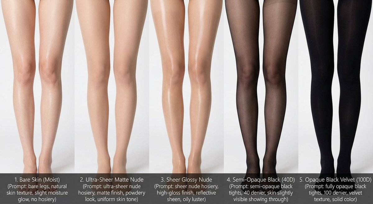 Comparative Infographic Grid Generator Prompt (Legs and Stockings) - 1