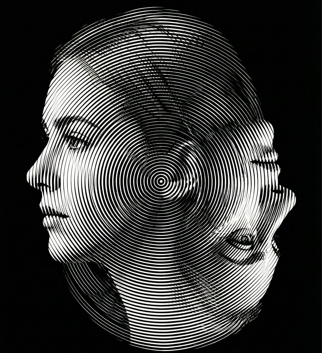 Dual-Orientation Optical Illusion Portrait - 1