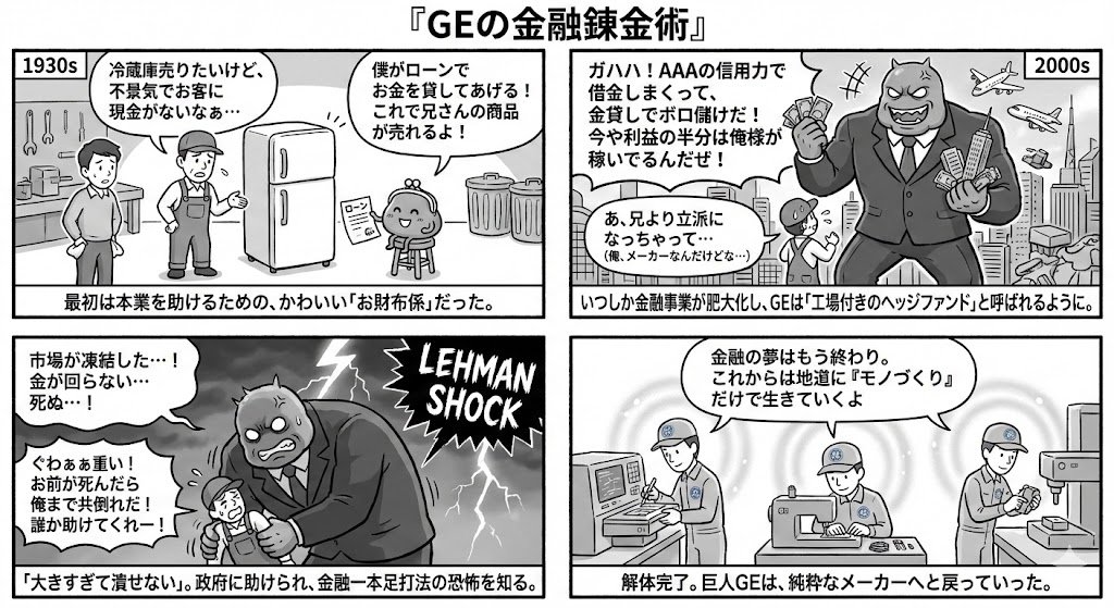 Generating 4-Panel Manga on GE's Financial History - 1