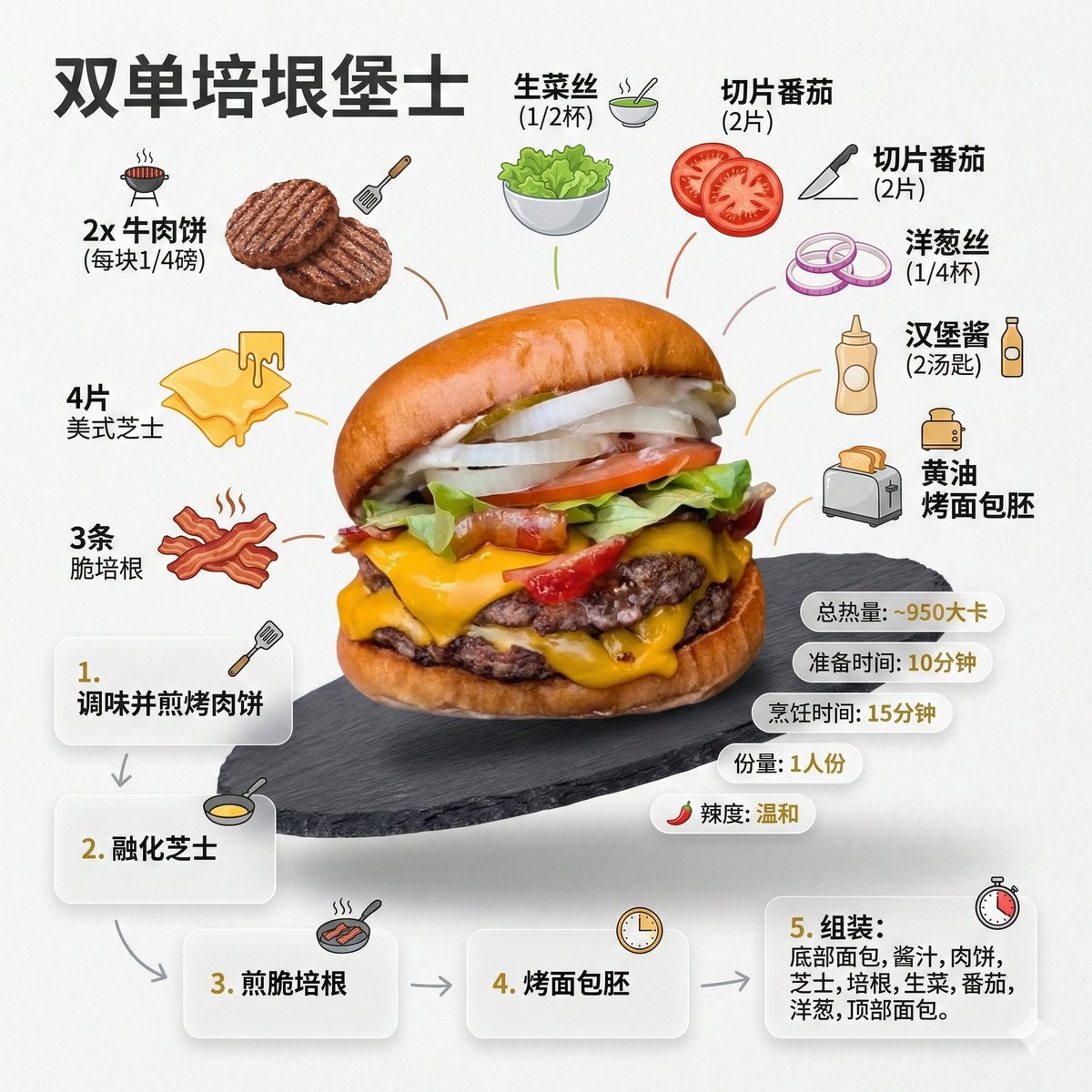 Generating a Food Infographic for a Hamburger - 1