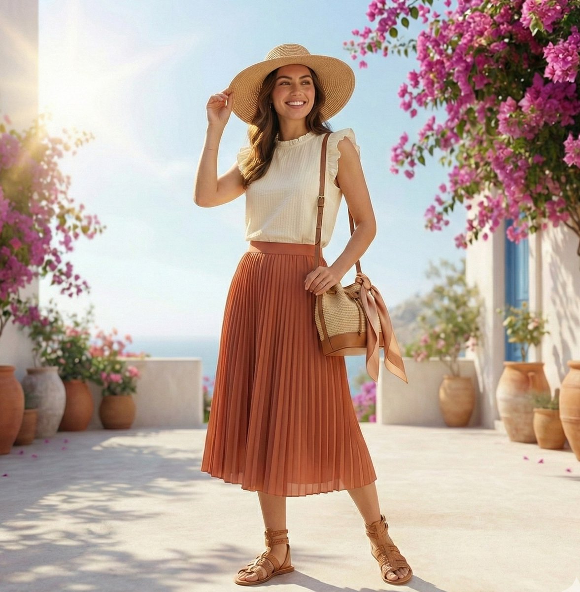 High-Fashion Summer Outfit Infographic with Exploded Composition - 1