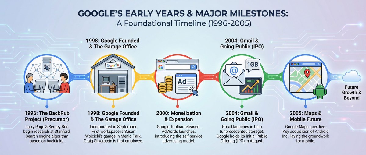 Infographic about Google’s early years - 1