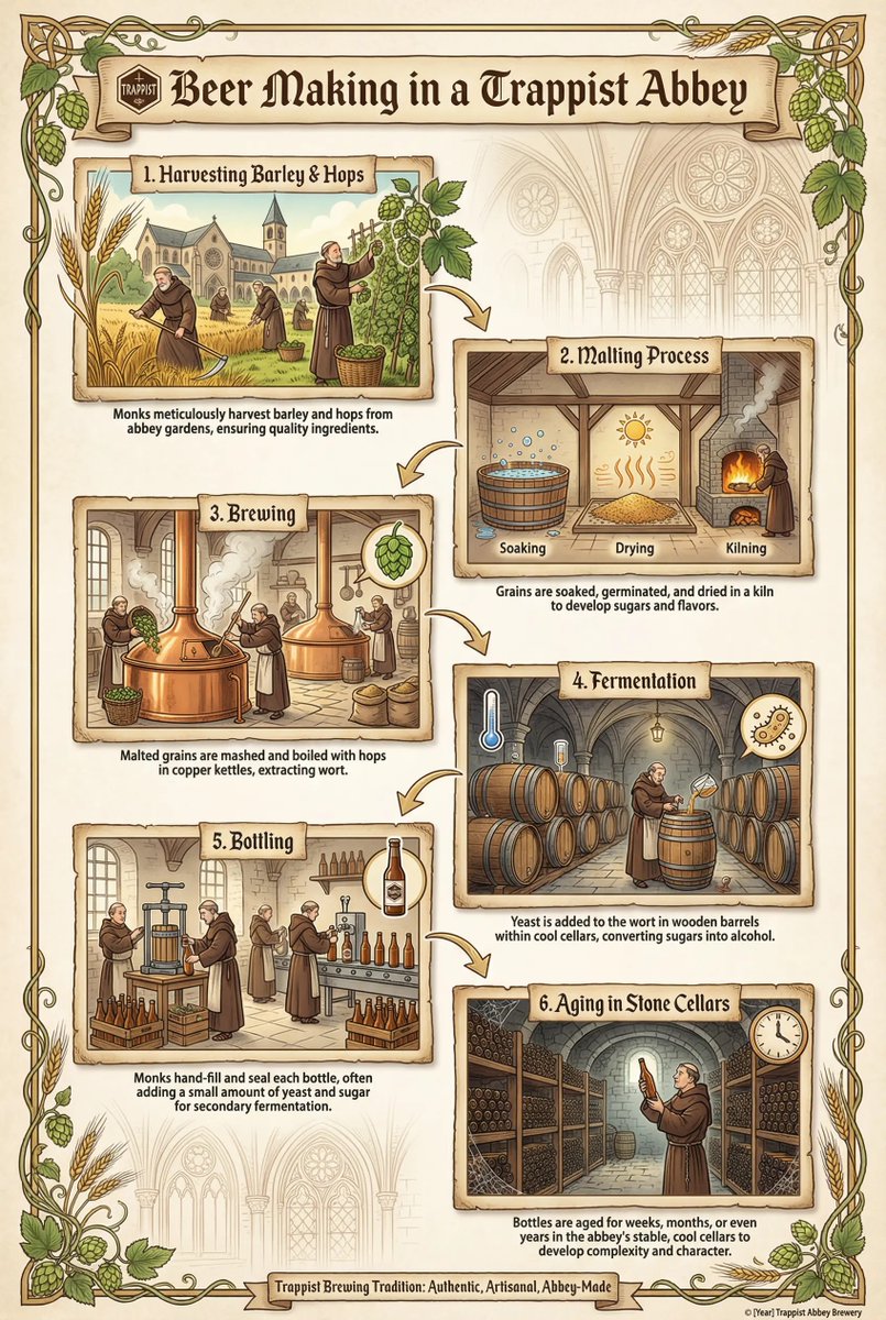 Infographic on Trappist Abbey Beer Making - 1