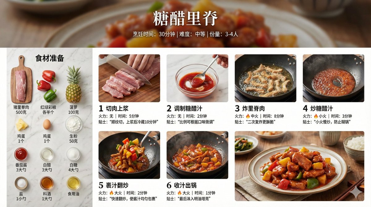 Infographic Prompt for Sweet and Sour Pork Recipe - 1