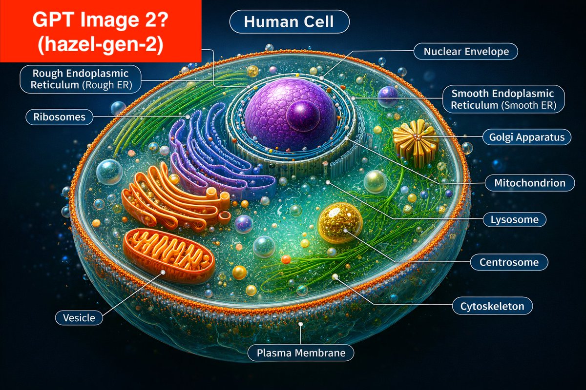Labeled Diagram of a Human Cell (Comparison Prompt) - 1