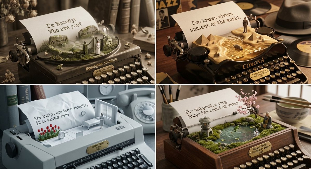 Literary Curator and Typewriter Sculptor Prompt - 1
