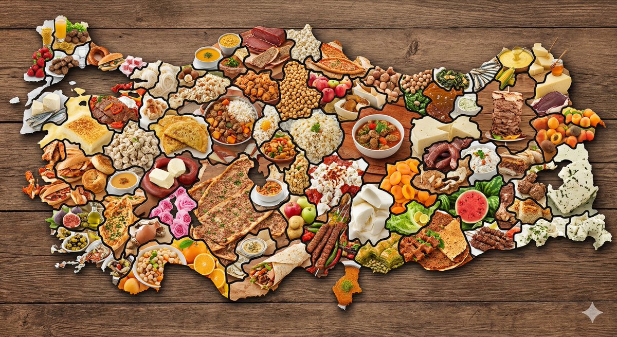 Map of Turkey Made of Local Foods - 1