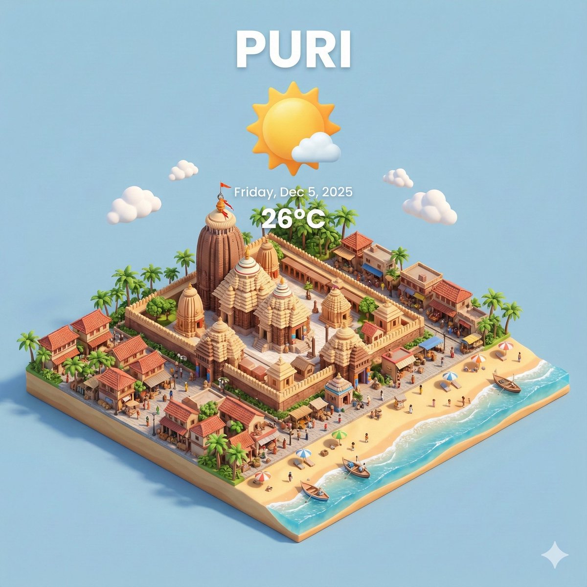 Miniature 3D City with Live Weather Prompt - 1