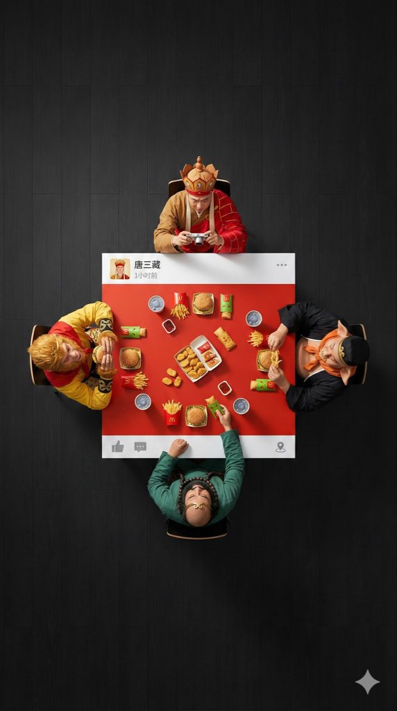 Overhead Superhero Mahjong Scene Prompt (WeChat Moments Style) - 1