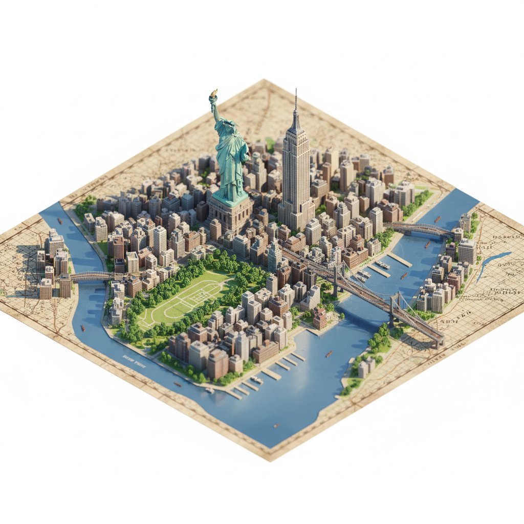 Photorealistic Diorama Isometric Map Prompt - 1
