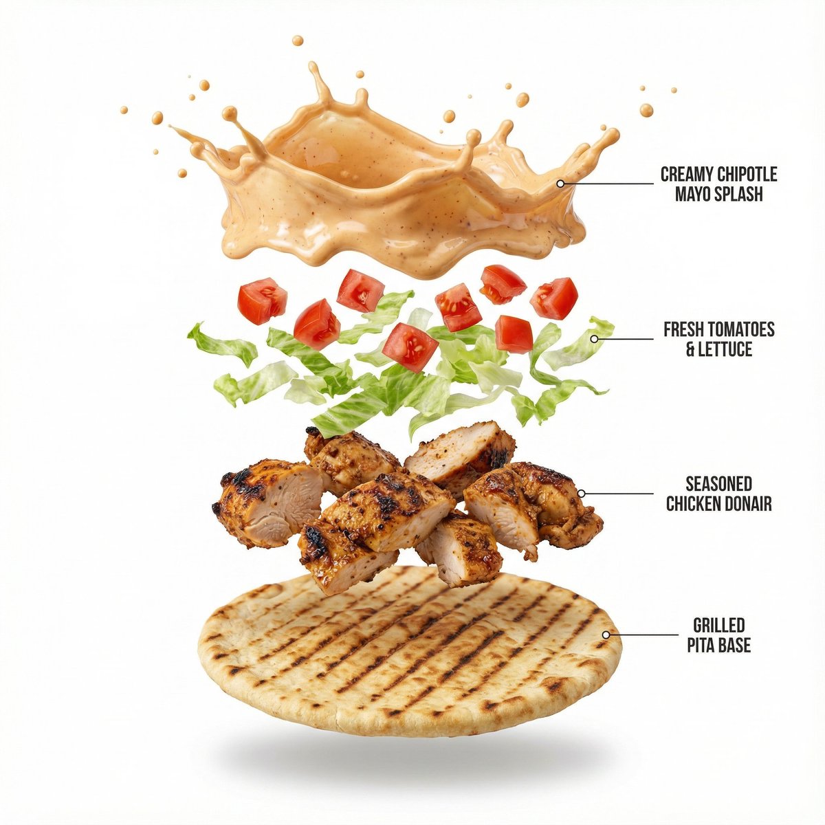 Shawarma Product Photography and Exploded Infographic - 1