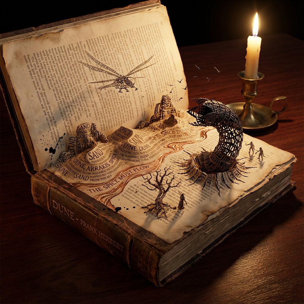 Storybook Typography Diorama Prompt (Dune) - 1