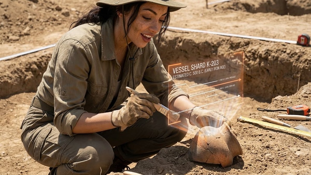 Structured Prompt for Archaeological Dig Scene with 3D Data Overlay - 1