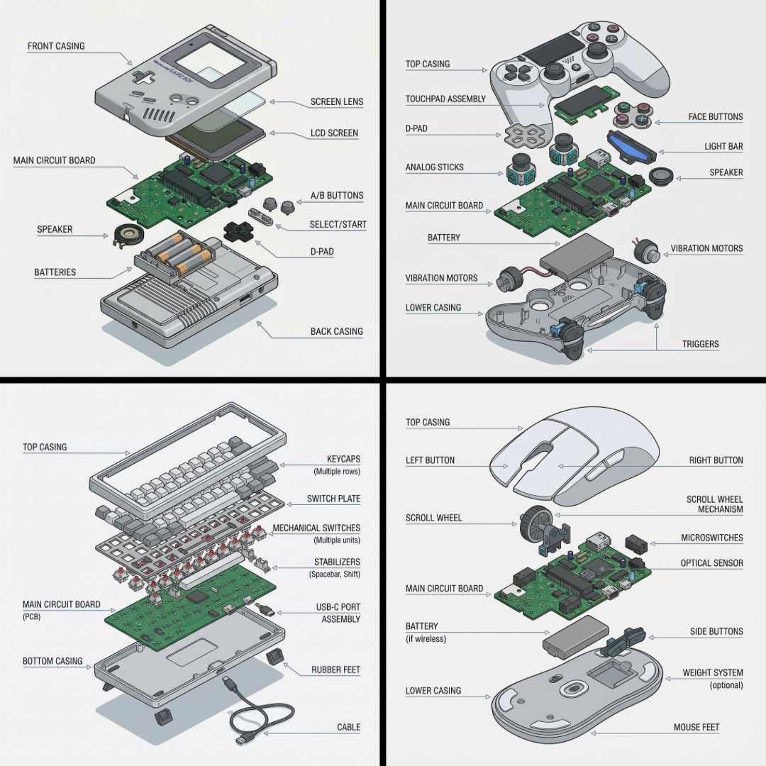Technical exploded view diagram of a device - 1