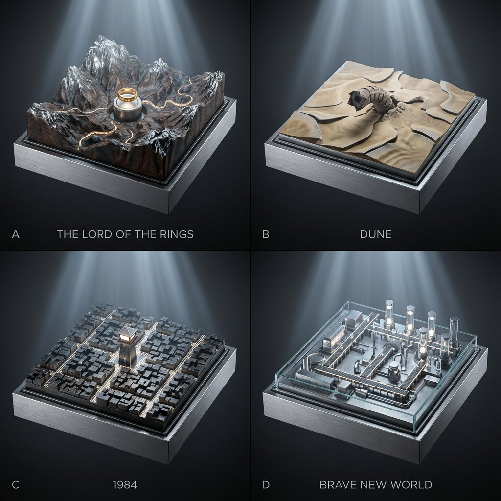 Topographic Relief Diorama of Classic Books - 1