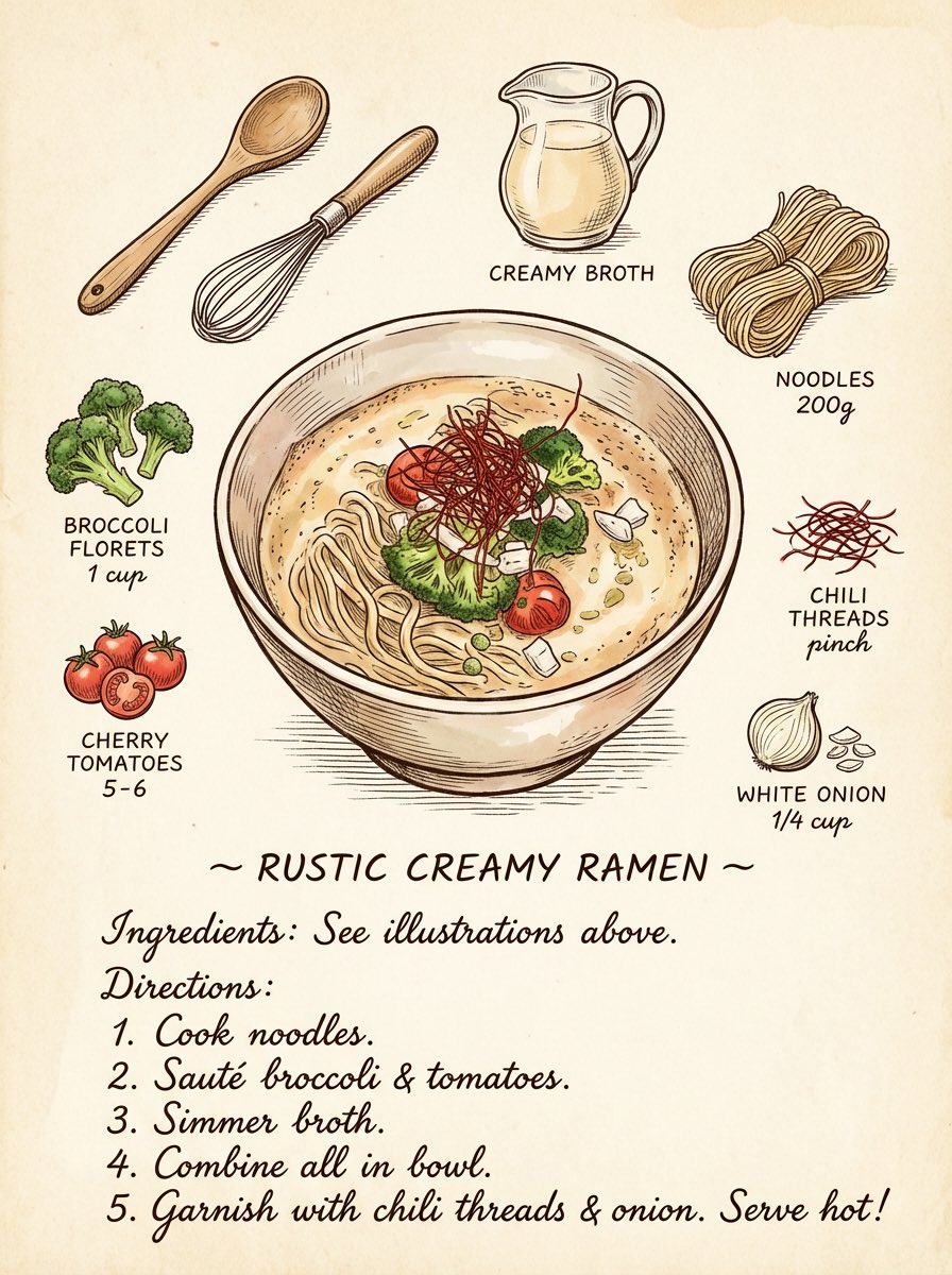 Vintage cookbook-style recipe illustration - 1
