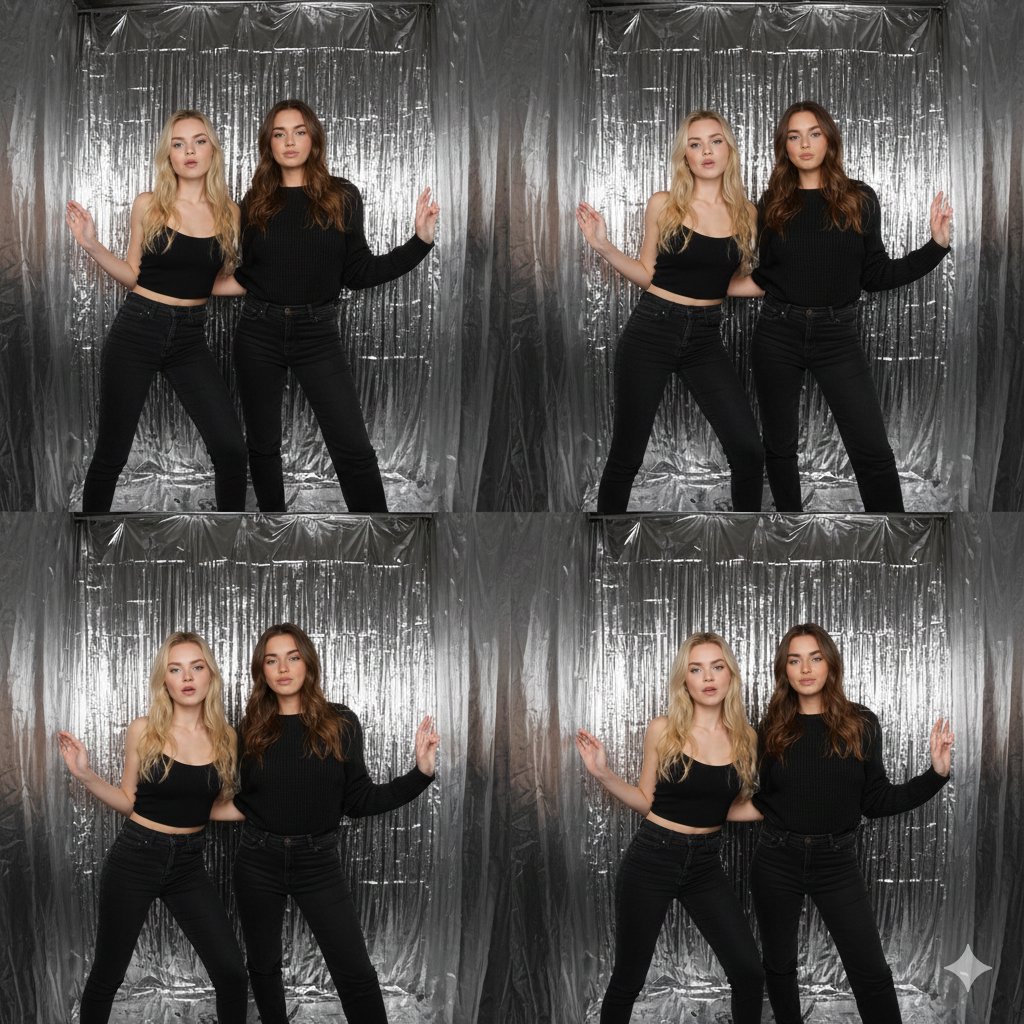 iPhone-Realistic Photobooth Collage (2x2 Grid)