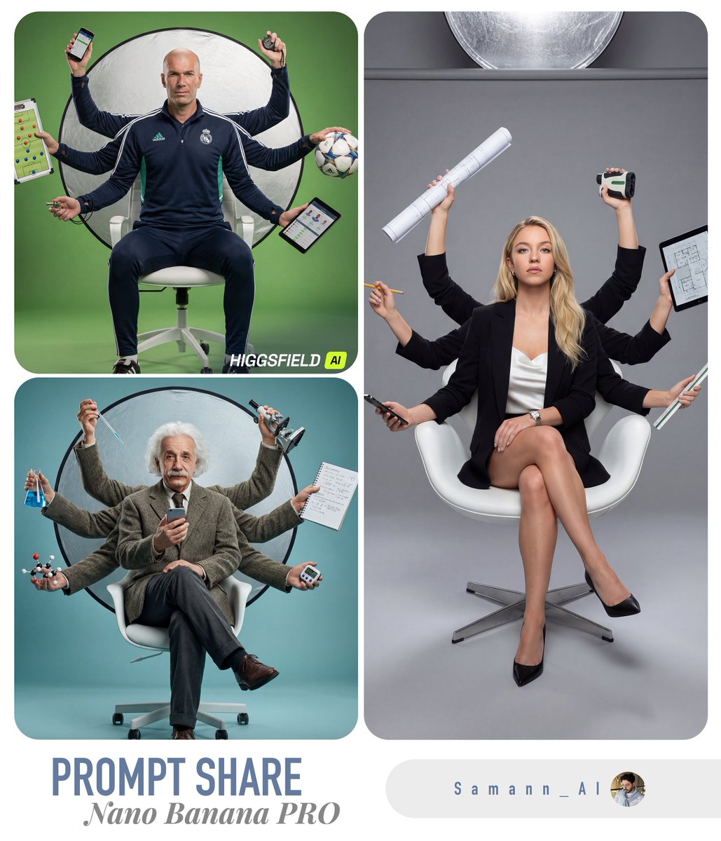 Hyper-Real Multi-Arm Professional Portrait