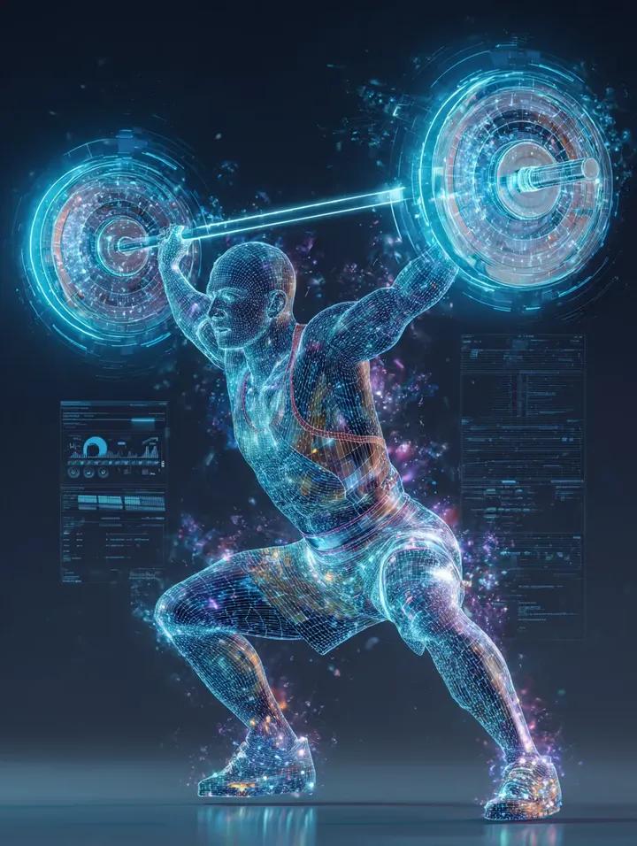 Kling 3.0 AI + Nano Banana Pro Prompt - Futuristic Weightlifter