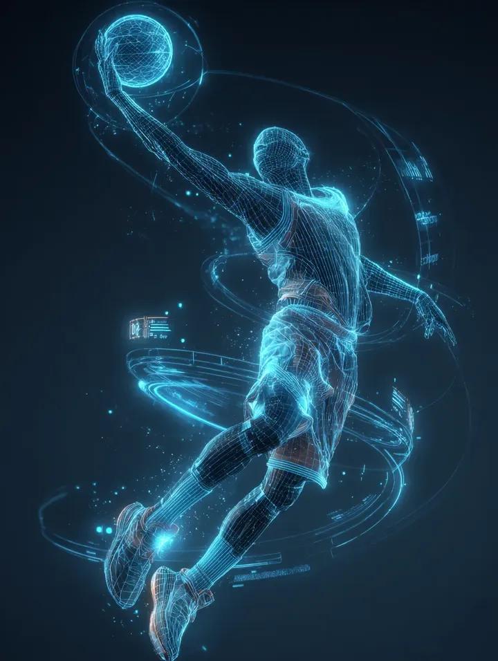 Kling AI 3.0 + Nano Banana Pro Prompt - Futuristic Basketball Player