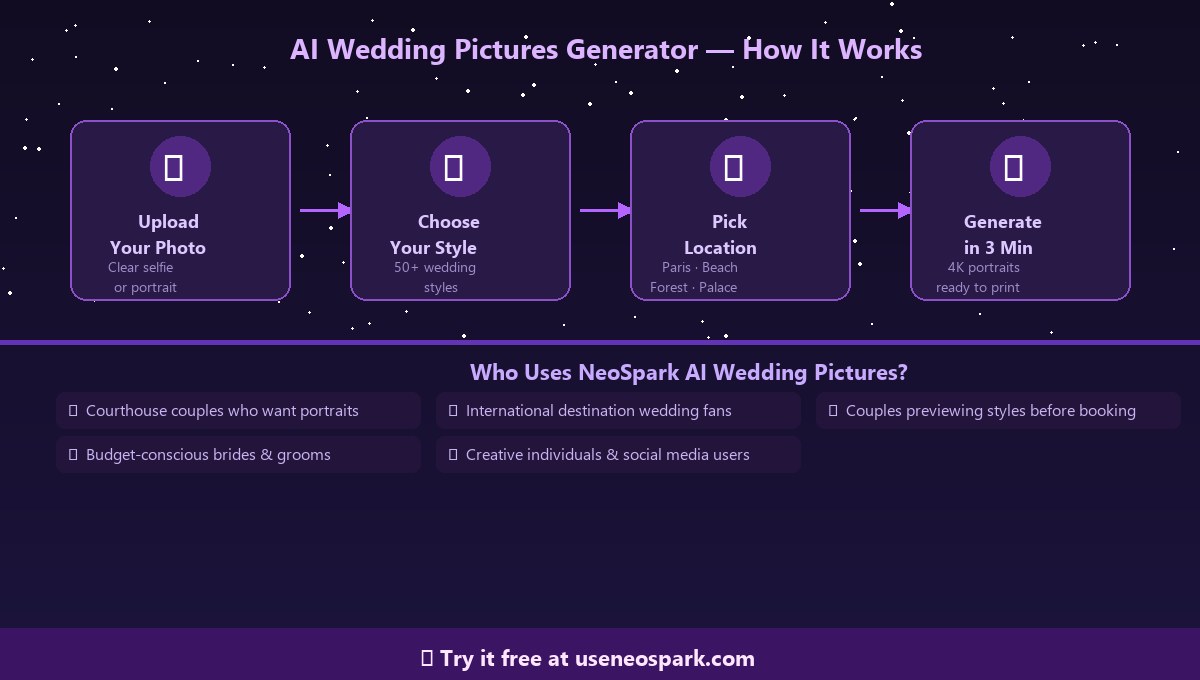 AI-generated wedding pictures - how it works, who uses it, NeoSpark platform demo